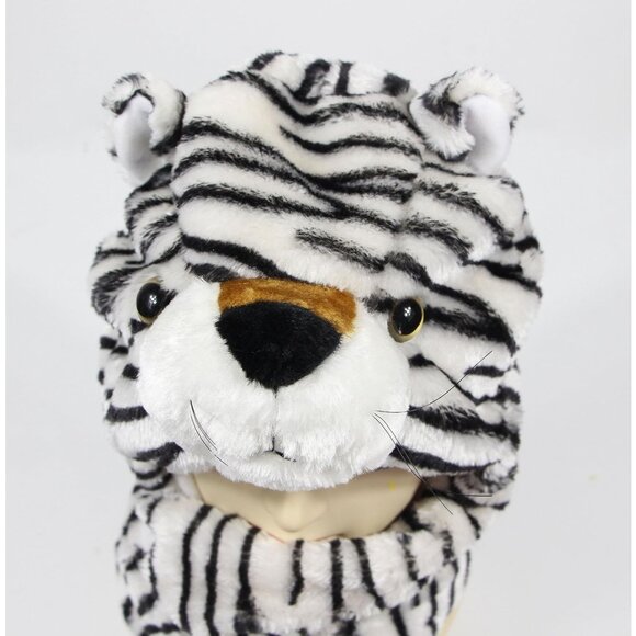 Kids White Tiger Animal Hat e Fits All Adults /Soft Warm Beanie Hat Imported - Picture 3 of 3